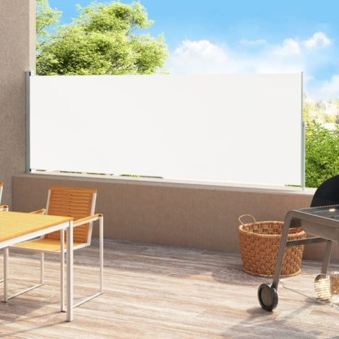 ZNTS Patio Retractable Side Awning 200x500 cm Cream 313418