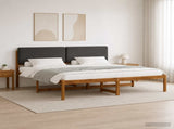 Bed Frame with Upholstered Headboard Natural and Dark Grey 3405110