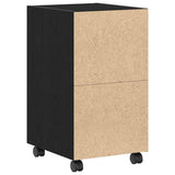 Wheeled Side Cabinet Black Oak 33 x 38 x 60 cm Engineered Wood 862632