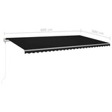 Manual Retractable Awning with Posts 6x3 m Anthracite 3069999