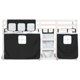 Bunk Bed without Mattress White&Black 90x200 cm Solid Wood Pine 3283931
