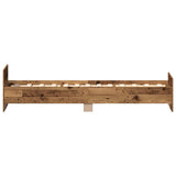 Bed Frame without Mattress Old Wood 90x200 cm Engineered Wood 857474