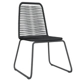 7 Piece Garden Dining Set Black 3099093