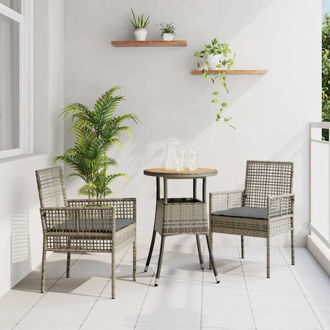 Garden Dining Set 3 pcs Grey Poly rattan 3334953