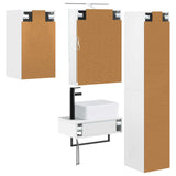 Bathroom Furniture Set 5 pcs White Engineered Wood and Glass 3407271