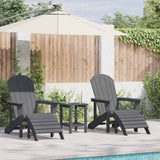 Garden Chair 3 pcs Light Grey Polyethylene 3335849