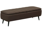 Linen-Look 92 x 31cm Storage Ottoman - Dark Brown T3398P377976