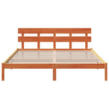 Bed Frame with Headboard Brown 180 x 200 cm Solid Pine wood 872154