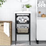 338487 Bathroom Washbasin Frame Black 40x38x83 cm Iron