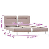 Bed Frame with LED without Mattress Cappuccino 135x190 cm Double 281043