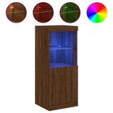 Sideboard with LED Lights Brown Oak 41x37x100 cm 836692