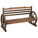 Bench Brown Solid Firwood Medium Fun Inlays Garden Bench 313891