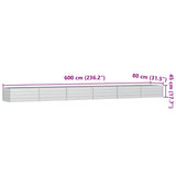 Garden Raised Bed 600x80x45 cm Galvanized Steel Silver 316903