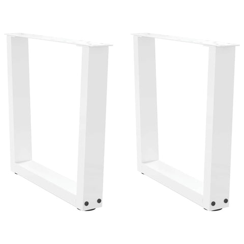 ZNTS Dining Table Legs V-Shape 2 pcs White 60x cm Steel 4012633