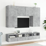 TV Wall Cabinets 2 pcs Concrete Grey 100x30x30 cm Engineered Wood 836889