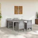 Garden Dining Set 5 pcs Light Grey Polt rattan 3378708
