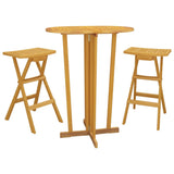 3 Piece Folding Bar Set Solid Wood Teak 3100777
