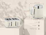 Electric Stainless Steel Kettle and Toaster Set, 3000W 1.7L UK Strix Thermostat Fast Boil Kettle w/ T3398P378838