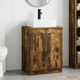 Bathroom Furniture Set Smoked Oak Engineered Wood 3404254