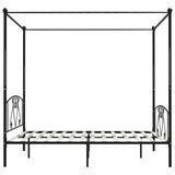 Bed Frame without Mattress with Canopy Black 200x200 cm Metal 284439
