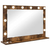 Vanity Mirror Rectangular Smoked Oak 80 x 55 x 18 cm 868297