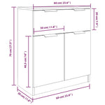 3 Piece Sideboards Brown Oak Engineered Wood 3115803