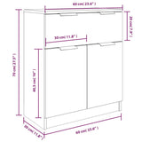 3 Piece Sideboards Brown Oak Engineered Wood 3115803