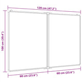 Magnetic Whiteboard Foldable 120x100x1.7 cm Aluminium 4005357
