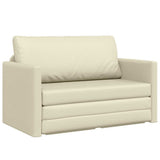 Sofa Bed Cream 124 x 71 x 78 cm Artificial Leather 4106709