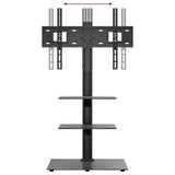 Corner TV Stand 3-Tiers for 32-65 Inch Black 379567
