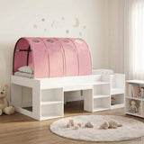 Bed Frame with Tunnel 3 pcs White and Pink Engineered Wood 3423620