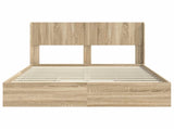 Bed Frame with Storage and Headboard Sonoma Oak 140 x 200 cm 3414379