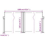 Retractable Side Awning Taupe 120x1200 cm 4004799