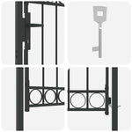 Fence Gate Grey 100 x 125 cm Powder-coated steel 42008926