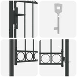 Fence Gate Grey 100 x 125 cm Powder-coated steel 42008926
