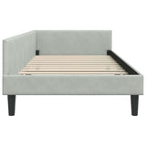 Corner Bed Frame Light Grey 90 cm x 190 cm Velvet 42016144