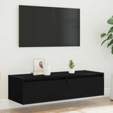 TV Cabinet with LED Lights Black Oak 100X35.5x25 cm 860239