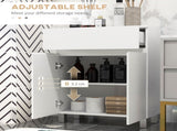 Freestanding Bathroom Cabinet, High Gloss Storage Cabinet with Doors and Adjustable Shelf, 60 x 30 x T3398P330430