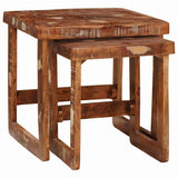 Nesting Tables 2 pcs Brown 46 x 46 x 45 cm Solid Reclaim Wood 4104558