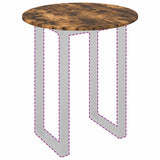 Table Top 70 x 1.5 cm Round Engineered Wood Smoked Oak 880416