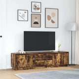 TV Cabinet with LED Lights Smoked Oak 193.5x41x50 cm 3328439