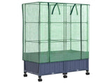 Garden Planter with Greenhouse Cover&Wheels 2 pcs Blue Grey PP 3422981