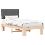 Bed Frame with Upholstered Headboard Dark Grey 75 x 190 cm 877320