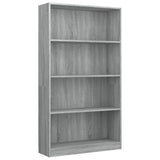 4-Tier Book Cabinet Grey Sonoma 80x24x142 cm Engineered Wood 815391