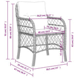 Garden Chairs with Cushions 2 pcs Mix Beige Poly Rattan 365157