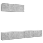 ZNTS TV Cabinets 3 pcs Concrete Grey Engineered Wood 3079123