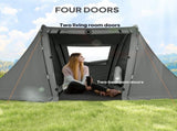 3 Man Camping Tent with Living Area and 2 Bedrooms, 3000mm Waterproof Family Tent with Sewn-in T3398P347559