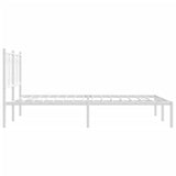 Metal Bed Frame without Mattress with Headboard White 140x190cm 376177