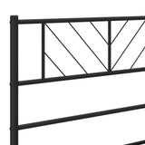 Metal Bed Frame without Mattress with Headboard Black 200x200cm 372186