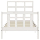 Bed Frame without Mattress White 90x200 cm Solid Wood Pine 3192087